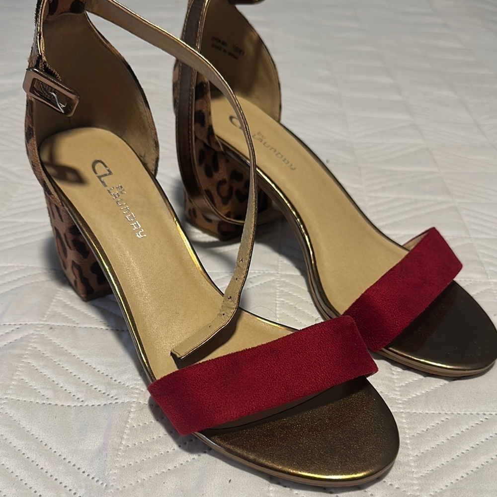 CL by Laundry Red and Leopard Print Heels